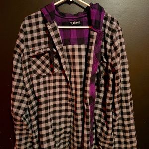 Hooded checkered flannel